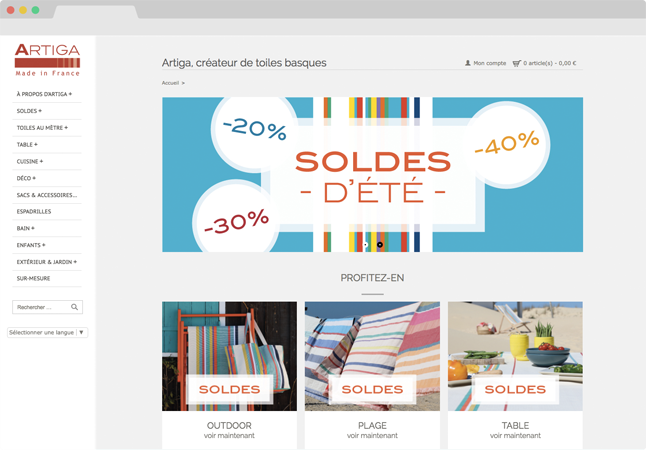 Projet conception site Internet Artiga - E commerce - WordPress/WooCommerce