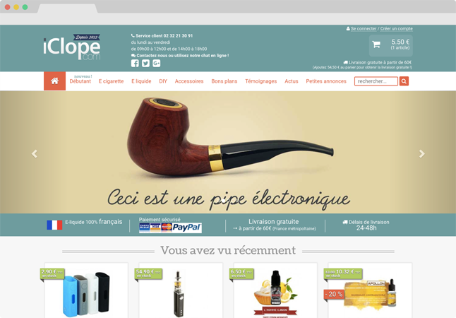 Projet conception site Internet iClope - E commerce - création complète